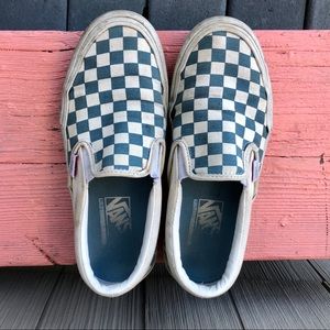 Blue Slip-On Checkerboard Vans